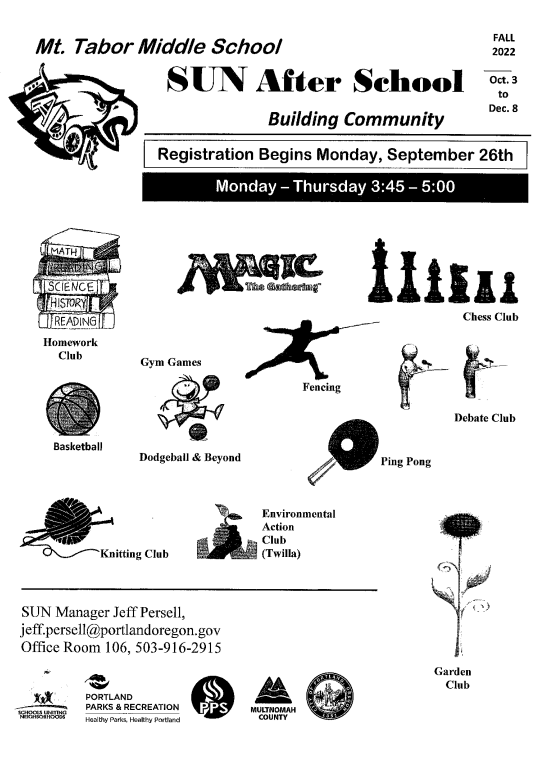 After school activity flyer